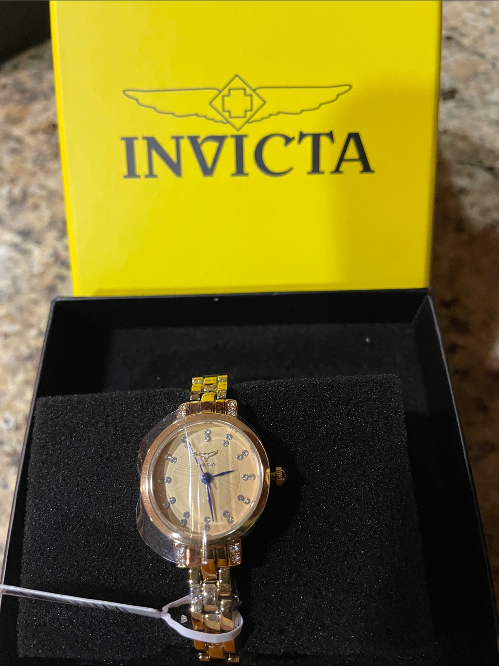 Invicta Gold Tone Ladies Bracelet Watch With Champagne Dial